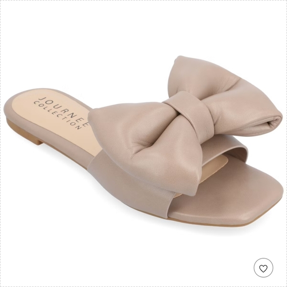 Journee Collection Shoes - Journee Collection Wmn's Fayre Mocha slip-on slide sandals in vegan leather Sz 7